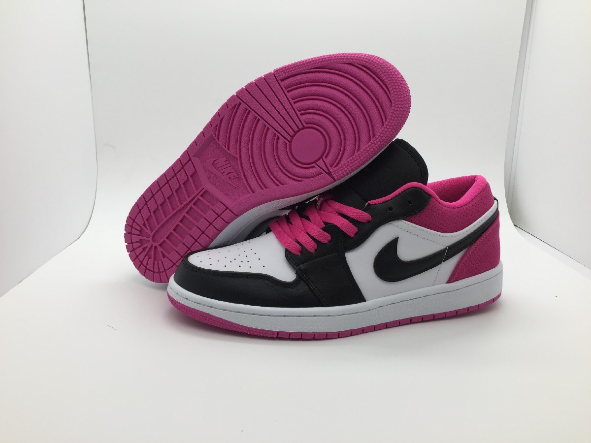 Air Jordan 1 Low Shadow Black White Pink Shoes